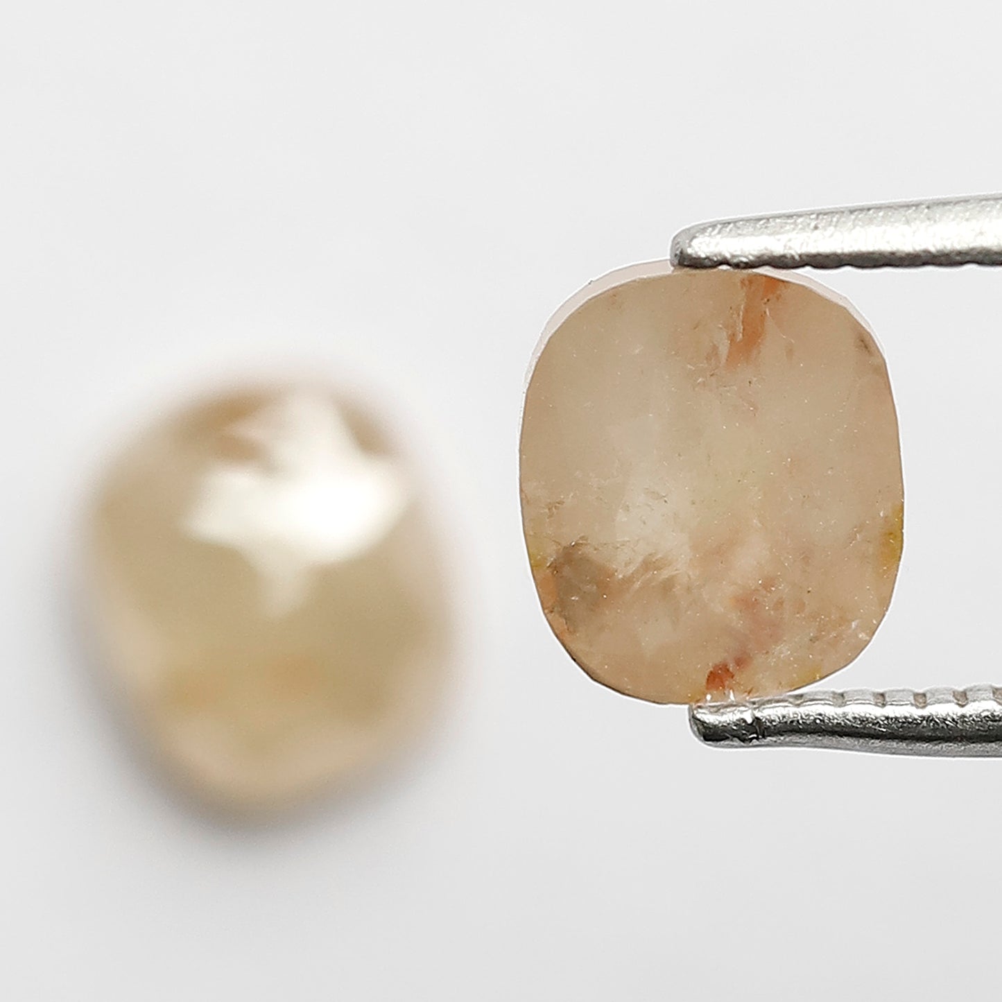2.34 Ct Oval Rustic Diamond Pair | Natural Yellowish Red Translucent Loose Diamonds for Jewelry
