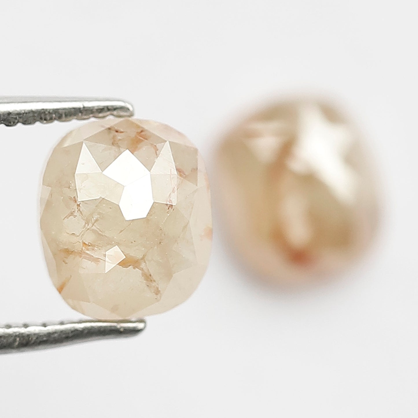 2.34 Ct Oval Rustic Diamond Pair | Natural Yellowish Red Translucent Loose Diamonds for Jewelry