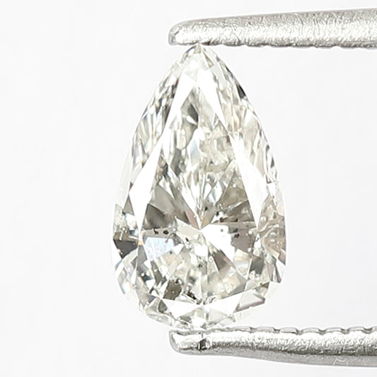 0.72 CT SI 2 Clarity with J color 8 MM Brilliant Cut Pear Shape Pointed Natural Salt and Pepper Diamond For Stunning Prong Setting Halo Ring
