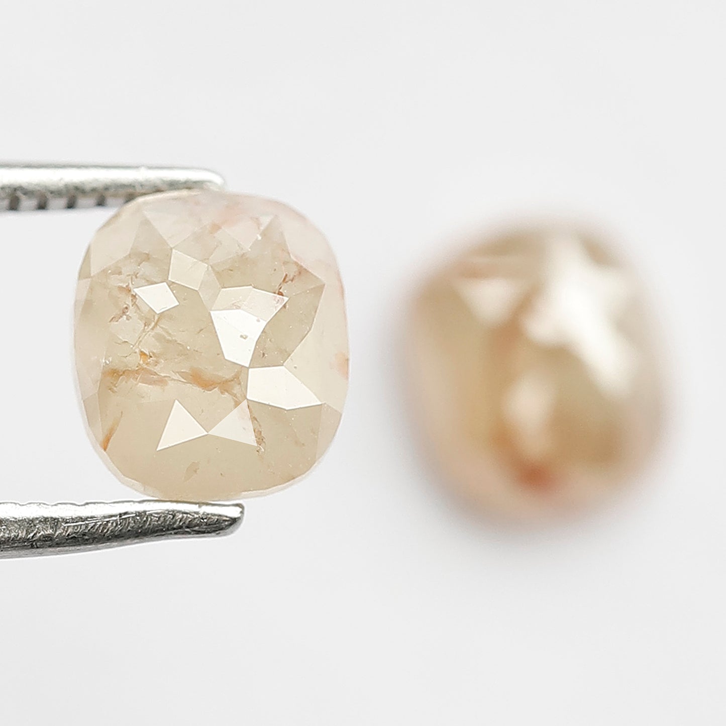 2.34 Ct Oval Rustic Diamond Pair | Natural Yellowish Red Translucent Loose Diamonds for Jewelry