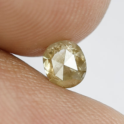 0.38 CT natural fancy yellow color oval salt and pepper diamond for engagement ring