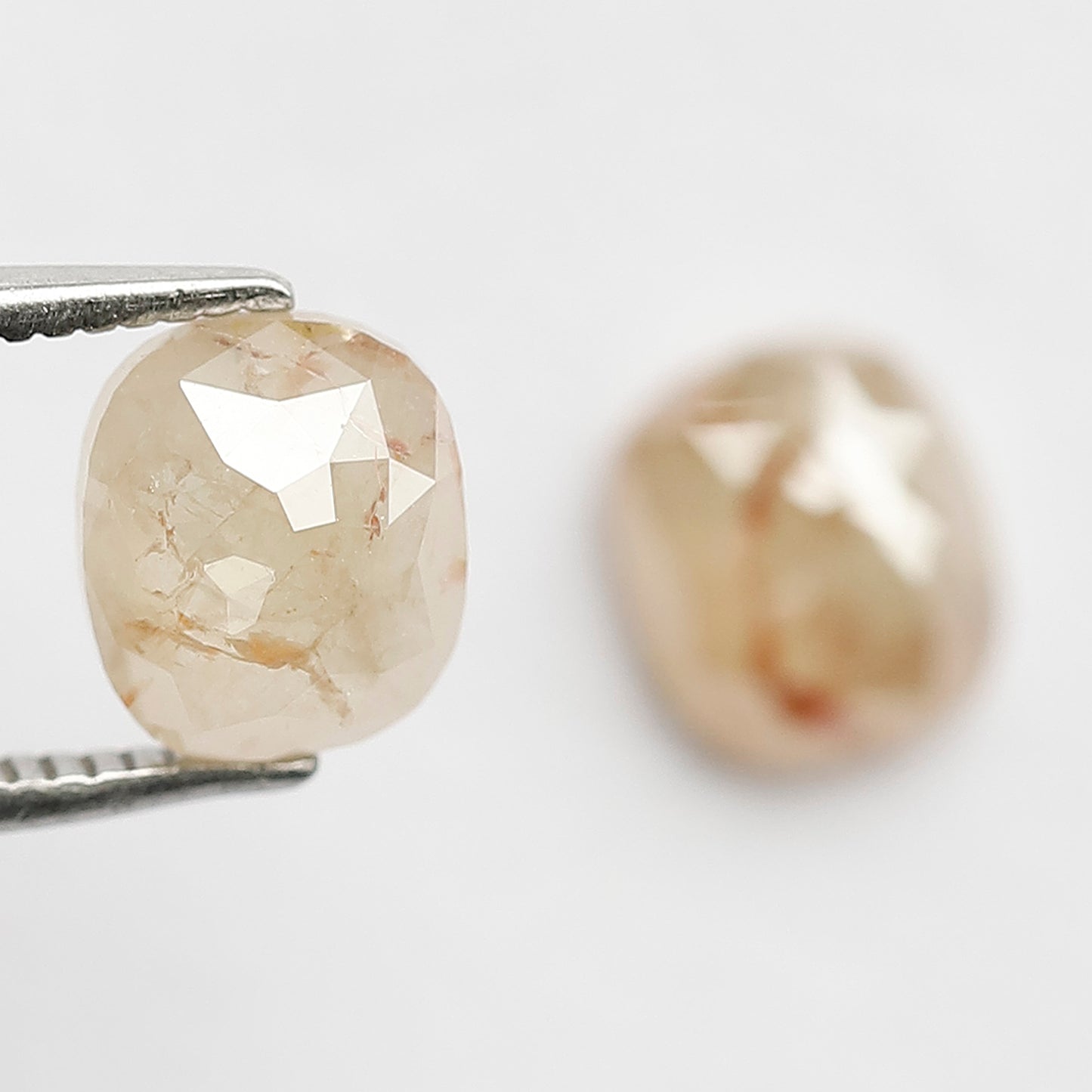 2.34 Ct Oval Rustic Diamond Pair | Natural Yellowish Red Translucent Loose Diamonds for Jewelry