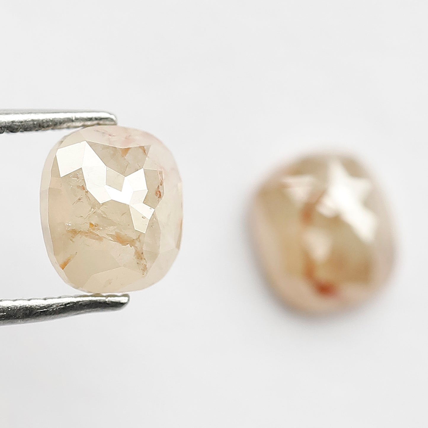 2.34 Ct Oval Rustic Diamond Pair | Natural Yellowish Red Translucent Loose Diamonds for Jewelry