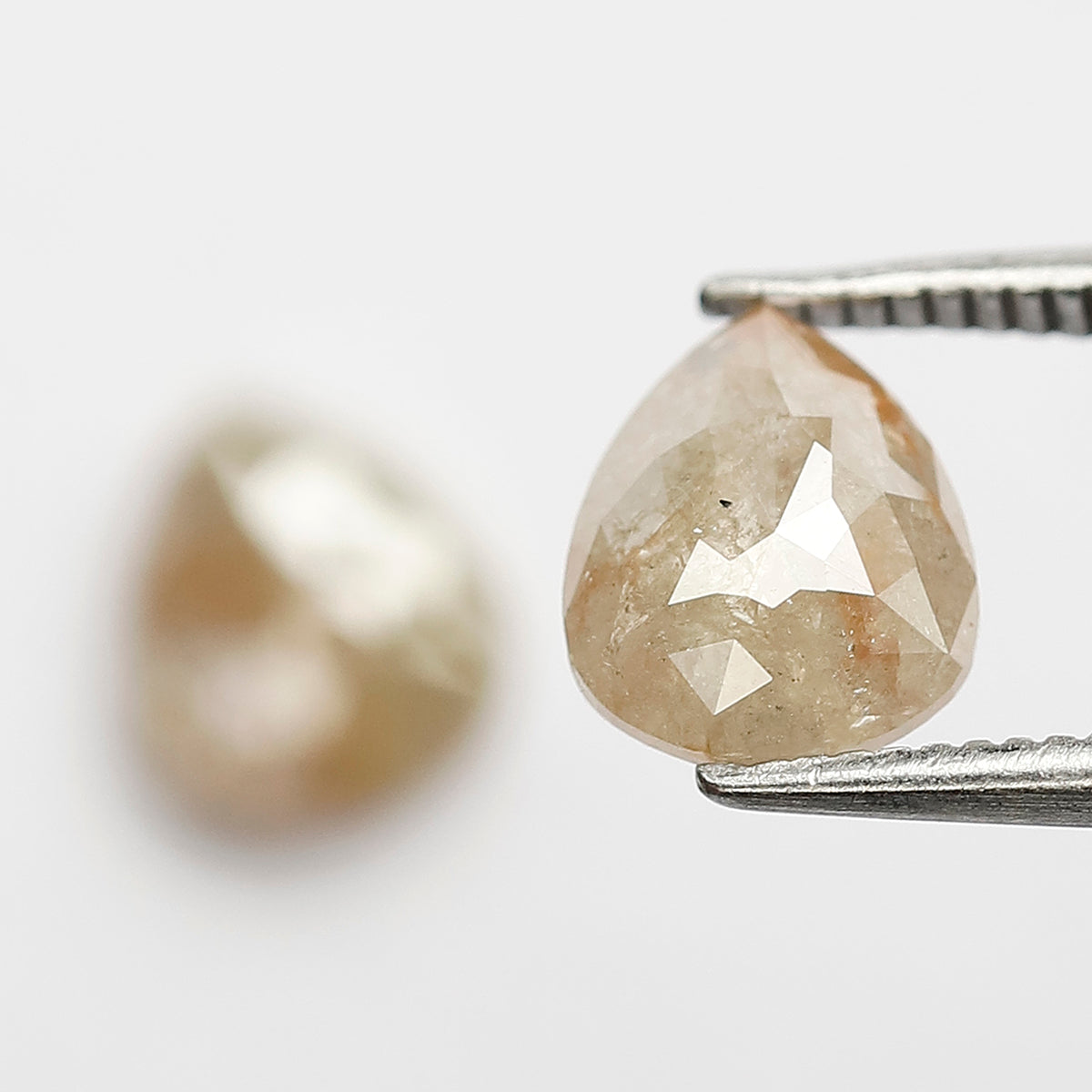 Pair Of Pear Shape 2.05 CT Loose Diamonds, 7.50 x 6.50 MM Natural Light Greenish Gray Conflict Free Diamonds For Earrings