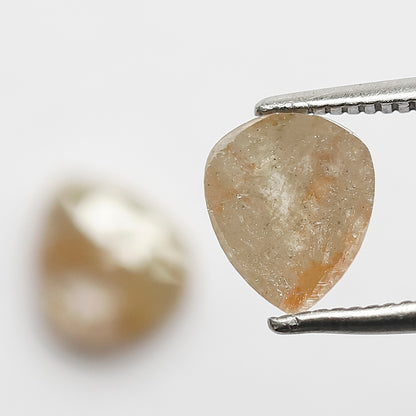 Pair Of Pear Shape 2.05 CT Loose Diamonds, 7.50 x 6.50 MM Natural Light Greenish Gray Conflict Free Diamonds For Earrings