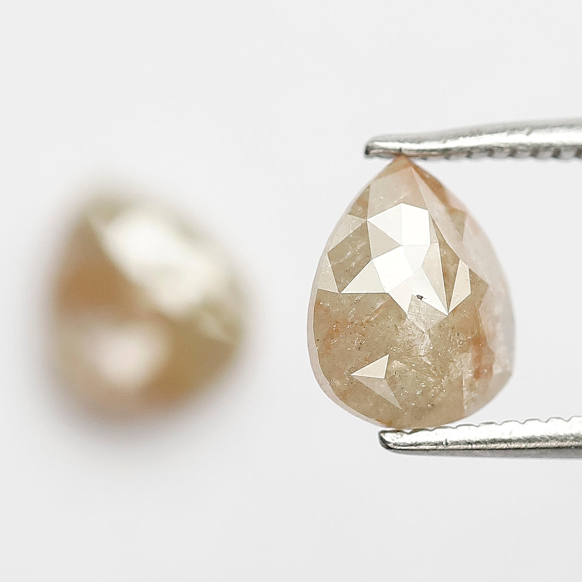 Pair Of Pear Shape 2.05 CT Loose Diamonds, 7.50 x 6.50 MM Natural Light Greenish Gray Conflict Free Diamonds For Earrings