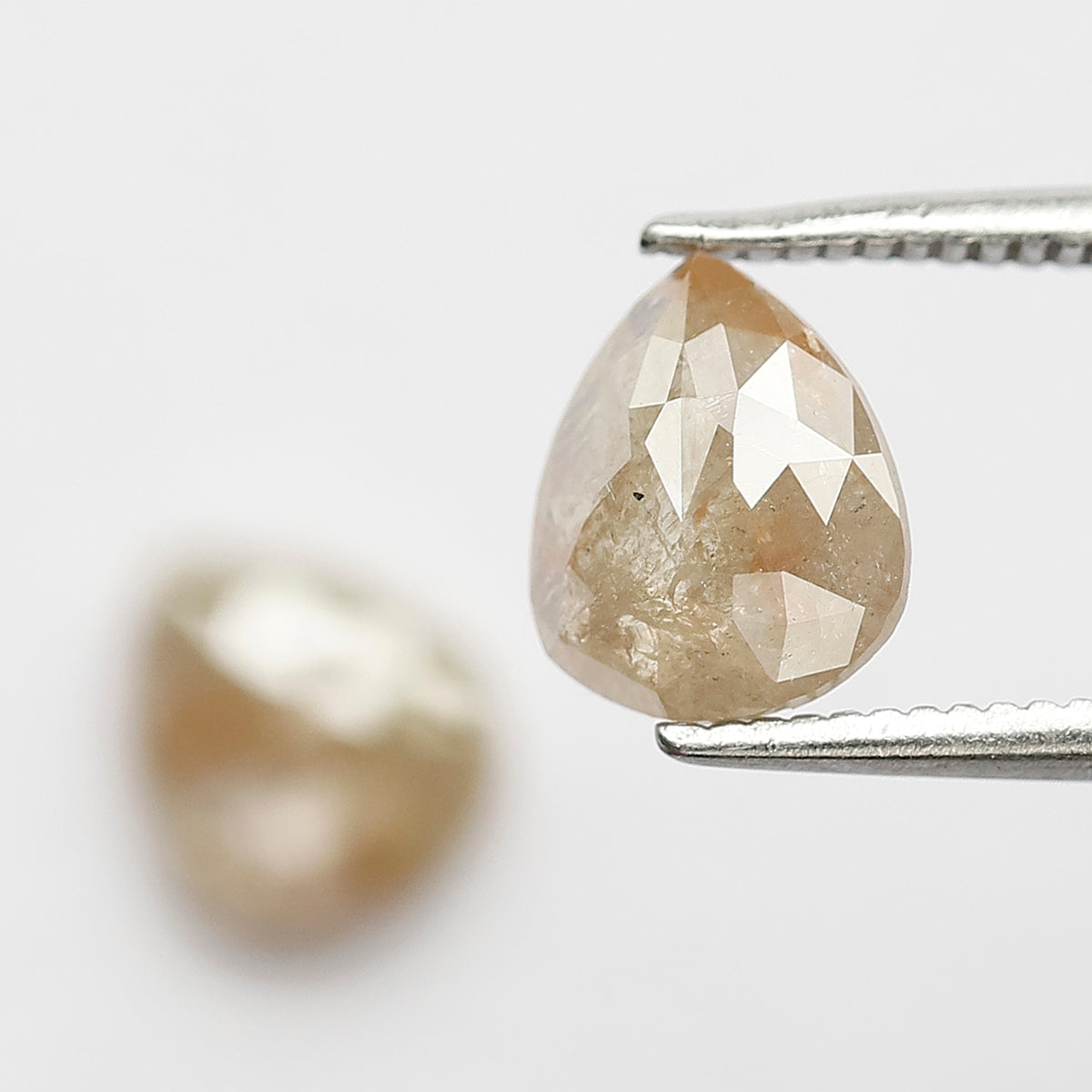 Pair Of Pear Shape 2.05 CT Loose Diamonds, 7.50 x 6.50 MM Natural Light Greenish Gray Conflict Free Diamonds For Earrings