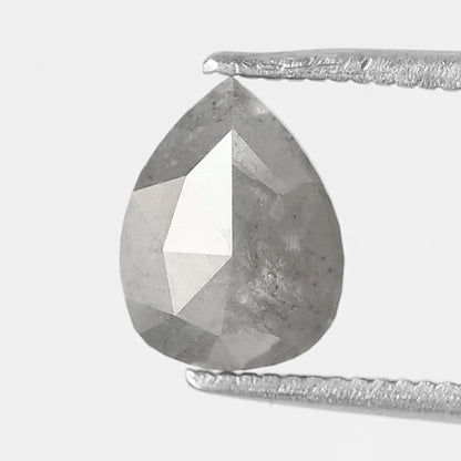 1.49 CT pear Shape Salt and Pepper Diamond 8.40 MM black grey Color Loose Natural Diamond For Wedding Ring