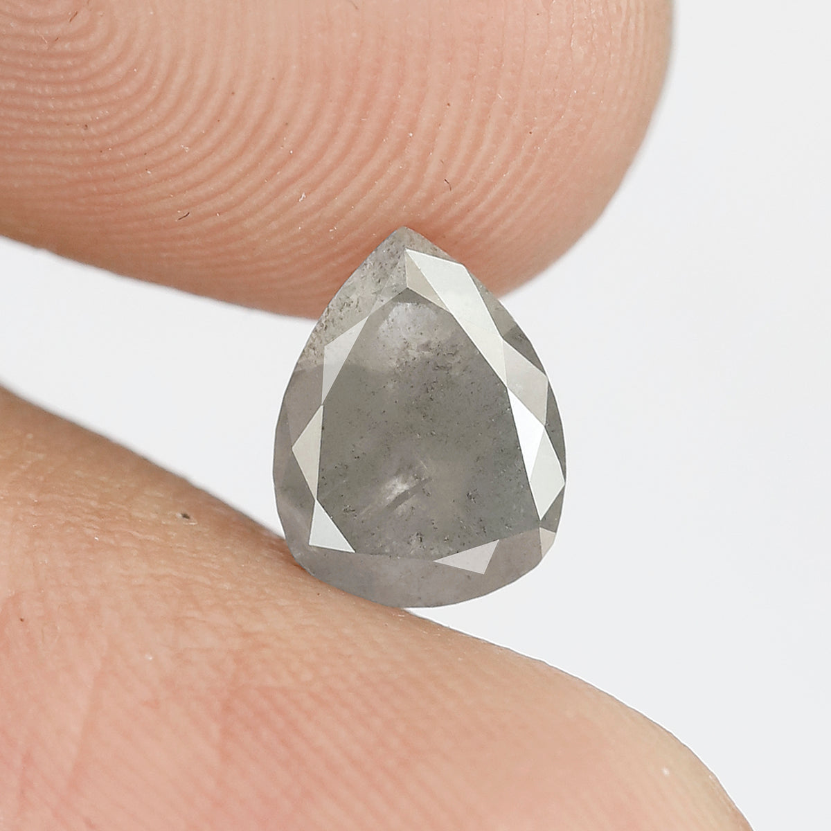1.49 CT pear Shape Salt and Pepper Diamond 8.40 MM black grey Color Loose Natural Diamond For Wedding Ring