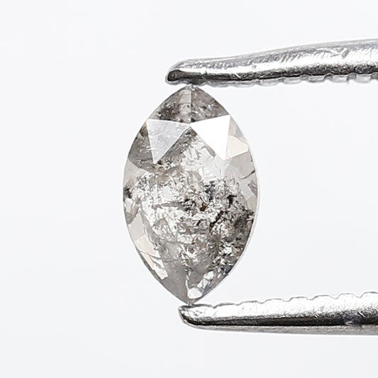 0.33 Ct 5.90 MM Marquise Shape Salt and Pepper Diamond Loose Natural Gray Black Color Diamond