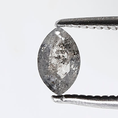 0.33 Ct 5.90 MM Marquise Shape Salt and Pepper Diamond Loose Natural Gray Black Color Diamond