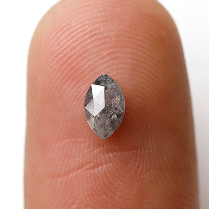 0.33 Ct 5.90 MM Marquise Shape Salt and Pepper Diamond Loose Natural Gray Black Color Diamond