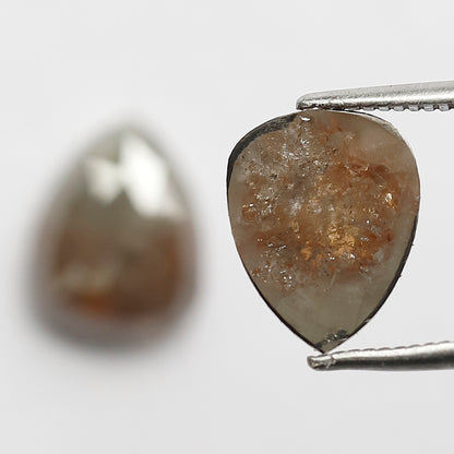 5.00 Ct Pear Shape Grayish Red Rustic Diamonds | Conflict Free Loose Jewelry Pair