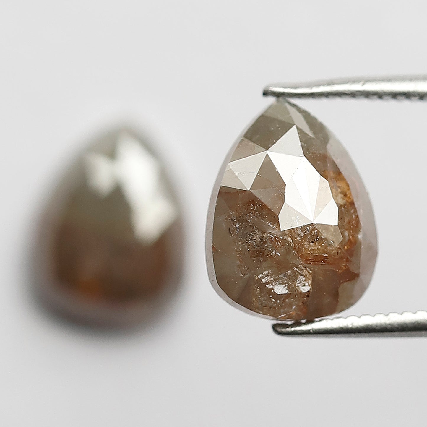 5.00 Ct Pear Shape Grayish Red Rustic Diamonds | Conflict Free Loose Jewelry Pair