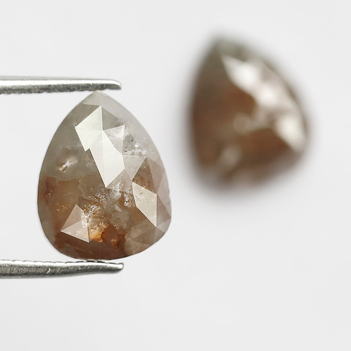 5.00 Ct Pear Shape Grayish Red Rustic Diamonds | Conflict Free Loose Jewelry Pair