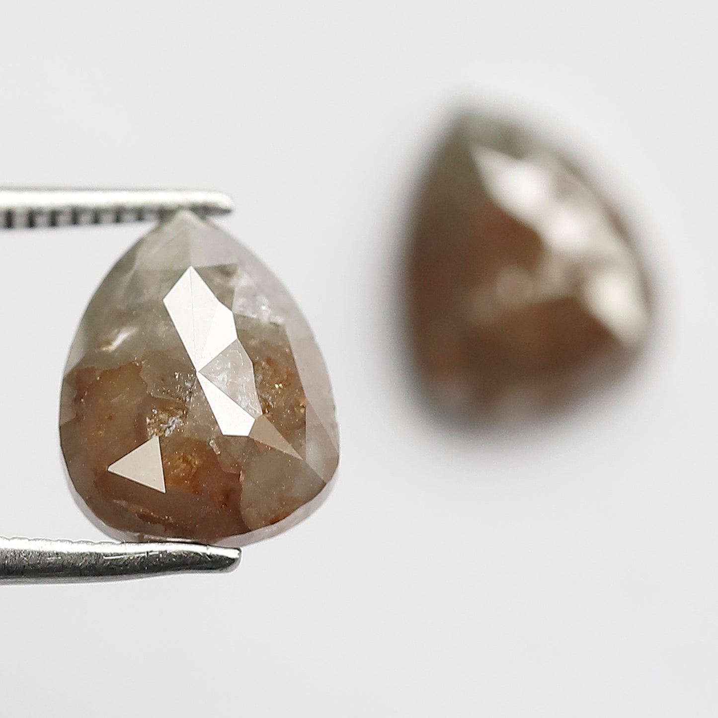 5.00 Ct Pear Shape Grayish Red Rustic Diamonds | Conflict Free Loose Jewelry Pair