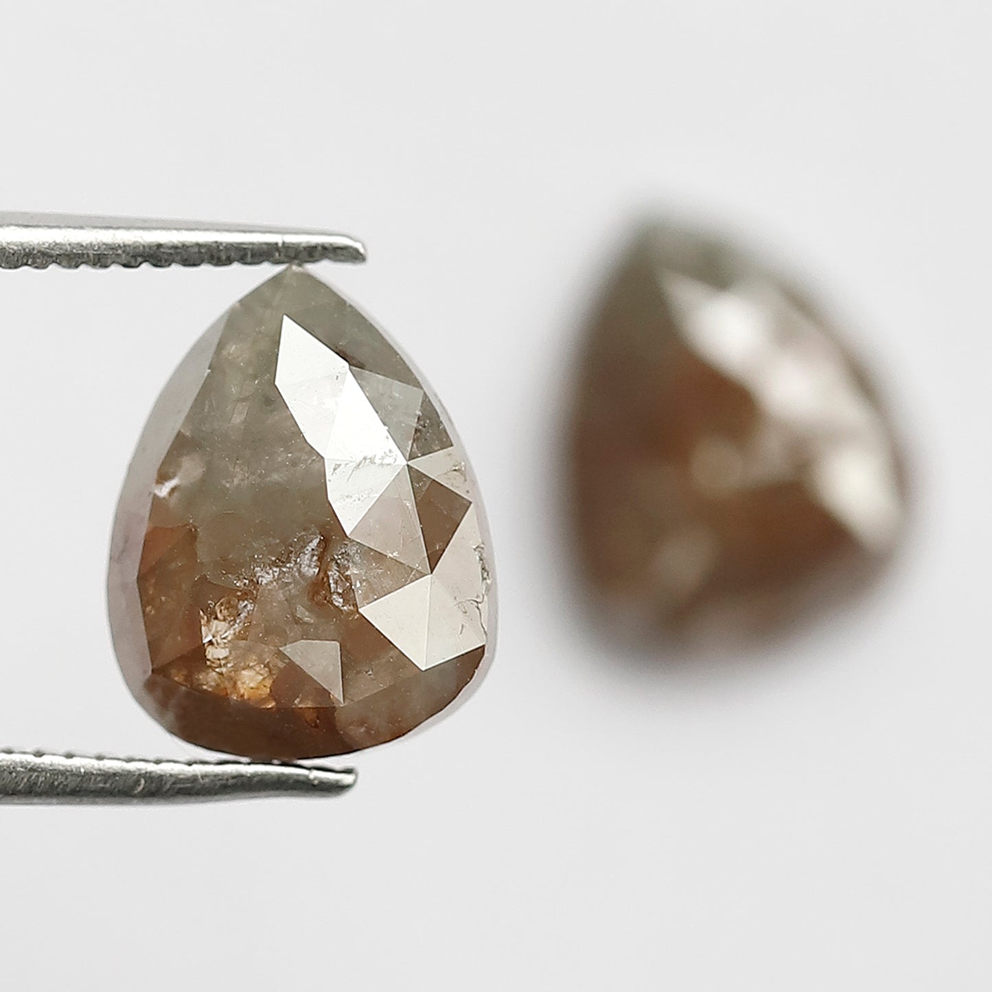5.00 Ct Pear Shape Grayish Red Rustic Diamonds | Conflict Free Loose Jewelry Pair