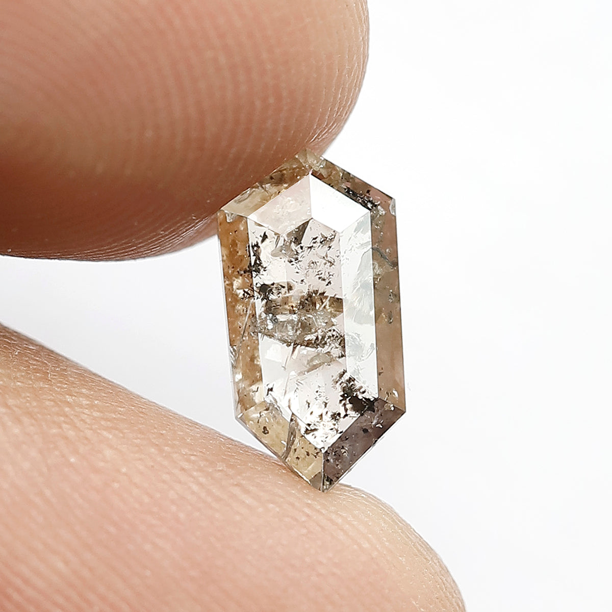 1.51 CT Brownish Translucent Modified Shape Loose Salt and Pepper Diamond Perfect For Making Vintage Bespoke Jewelry