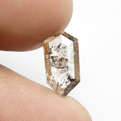 1.51 CT Brownish Translucent Modified Shape Loose Salt and Pepper Diamond Perfect For Making Vintage Bespoke Jewelry