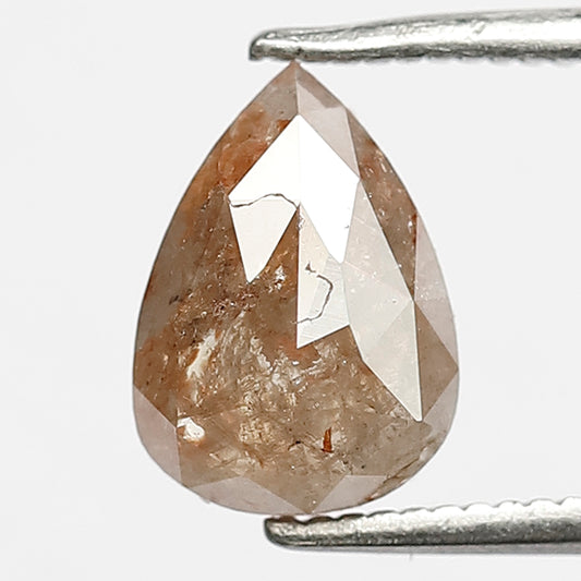 1.44 CT  Grayish Red Pear Shape Salt and Pepper Diamond Made For Proposal Ring