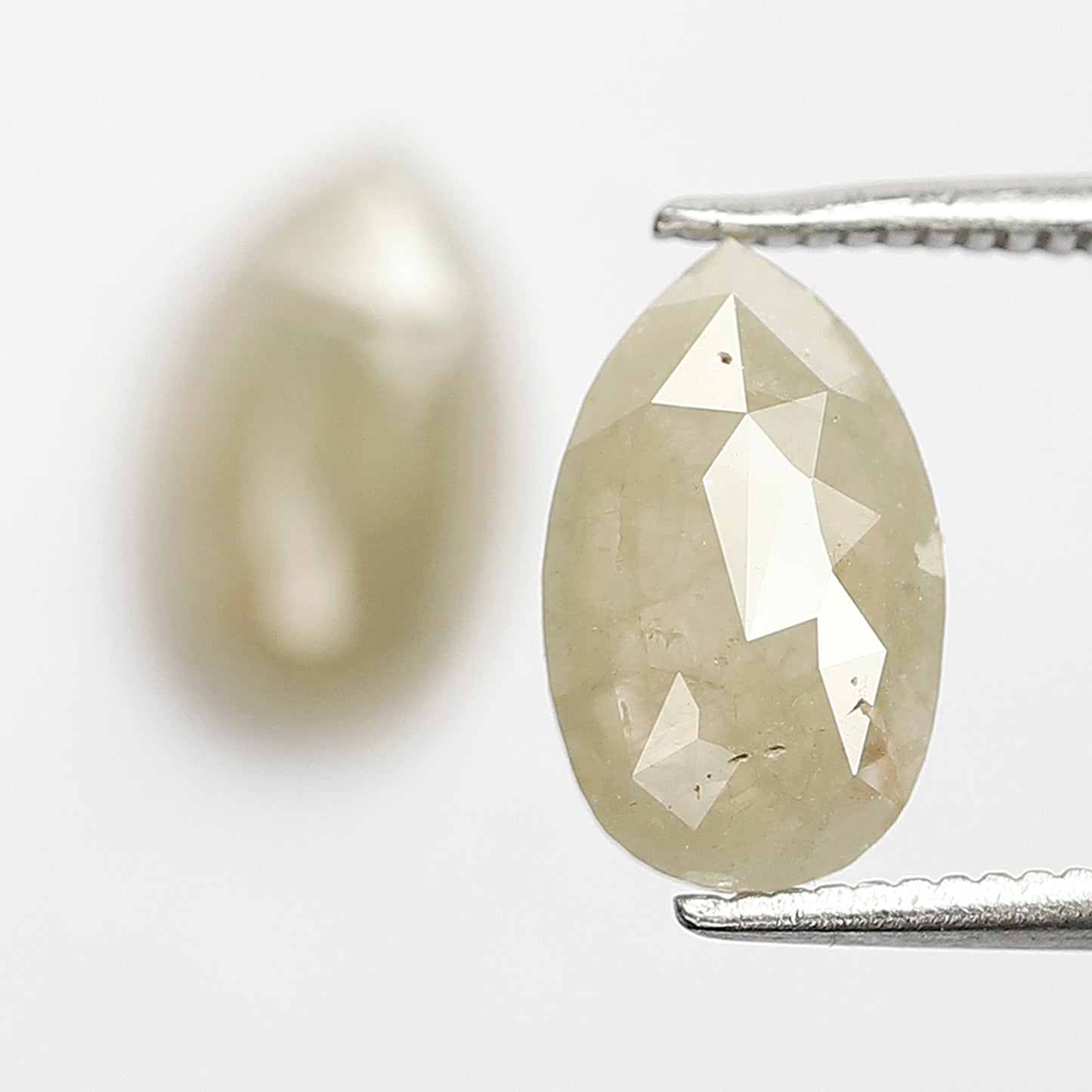 2.86 CT Pear Shape Diamond Pair, Natural Yellowish Loose Rustic Diamonds For Earrings