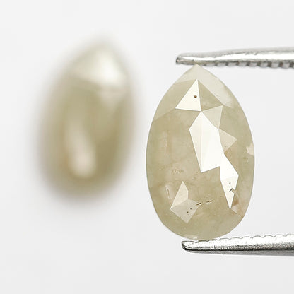 2.86 CT Pear Shape Diamond Pair, Natural Yellowish Loose Rustic Diamonds For Earrings