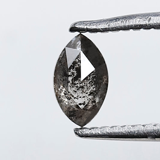 0.28 CT Marquise Shape Salt and Pepper Diamond Natural Loose Grey Black Color Diamond