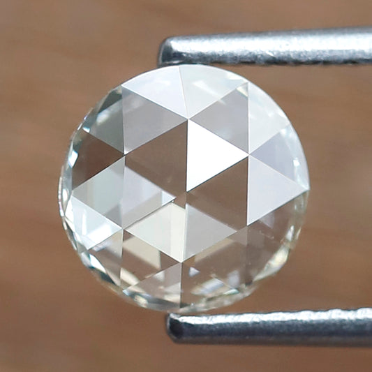 0.73 CT Light Yellow Round Shape Diamond, Natural VS1 Loose Rose cut Diamond For Making Women Ring