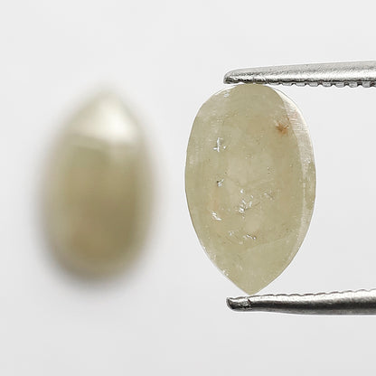 2.86 CT Pear Shape Diamond Pair, Natural Yellowish Loose Rustic Diamonds For Earrings