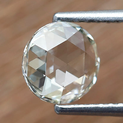 0.73 CT Light Yellow Round Shape Diamond, Natural VS1 Loose Rose cut Diamond For Making Women Ring
