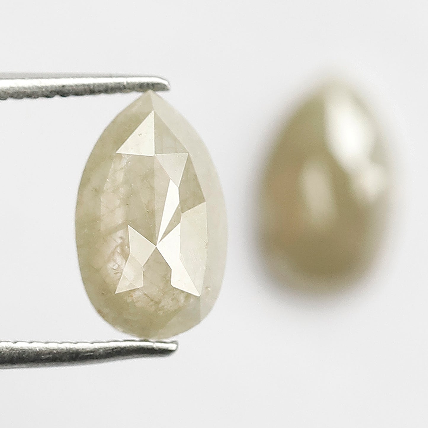 2.86 CT Pear Shape Diamond Pair, Natural Yellowish Loose Rustic Diamonds For Earrings