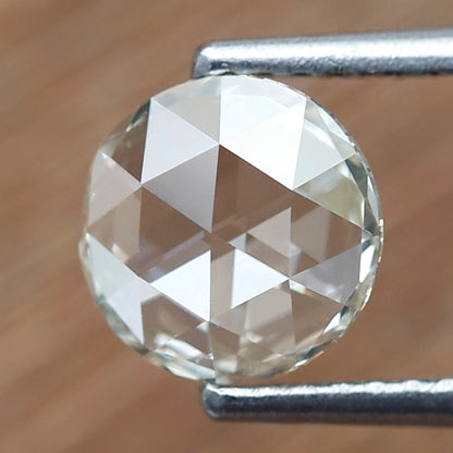 0.73 CT Light Yellow Round Shape Diamond, Natural VS1 Loose Rose cut Diamond For Making Women Ring