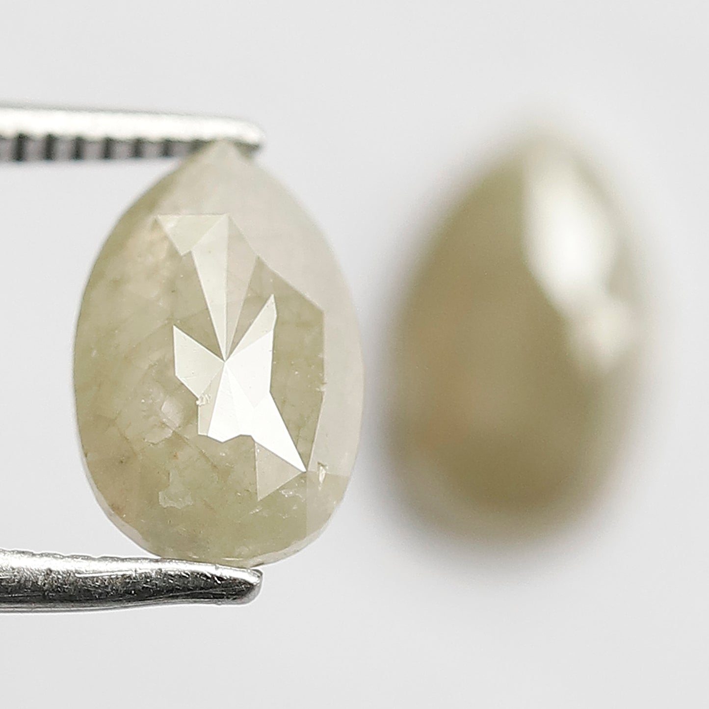 2.86 CT Pear Shape Diamond Pair, Natural Yellowish Loose Rustic Diamonds For Earrings