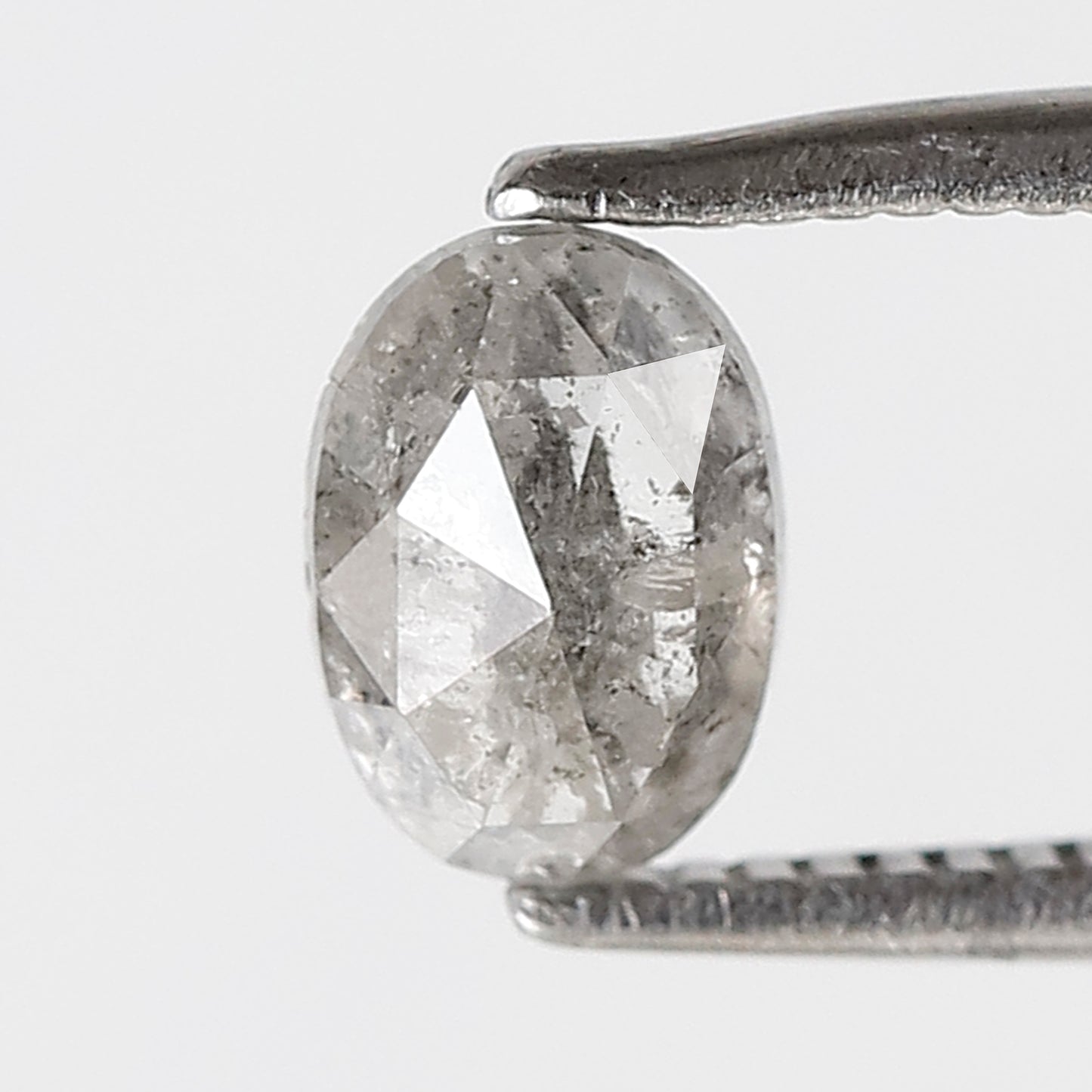 0.73 CT 6.50 MM Oval Salt and Pepper Diamond Gray Black Color Natural Loose Diamond