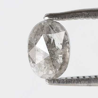 0.73 CT 6.50 MM Oval Salt and Pepper Diamond Gray Black Color Natural Loose Diamond