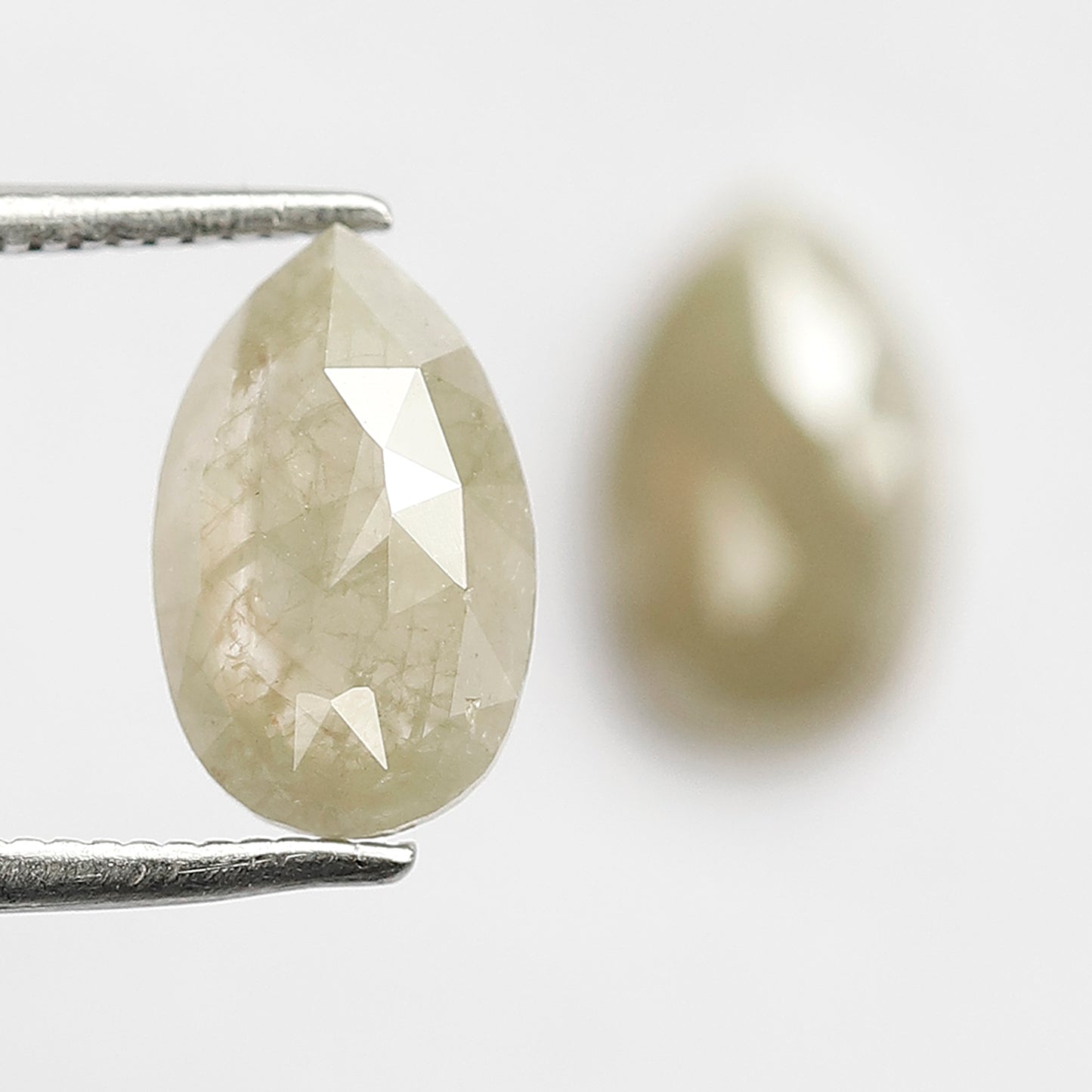 2.86 CT Pear Shape Diamond Pair, Natural Yellowish Loose Rustic Diamonds For Earrings