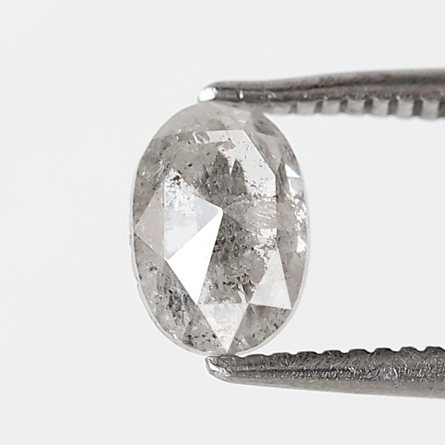 0.73 CT 6.50 MM Oval Salt and Pepper Diamond Gray Black Color Natural Loose Diamond