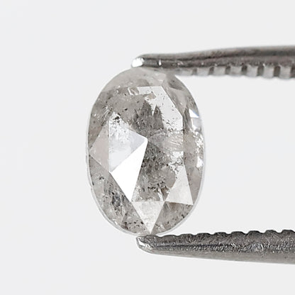 0.73 CT 6.50 MM Oval Salt and Pepper Diamond Gray Black Color Natural Loose Diamond