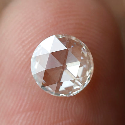 0.73 CT Light Yellow Round Shape Diamond, Natural VS1 Loose Rose cut Diamond For Making Women Ring