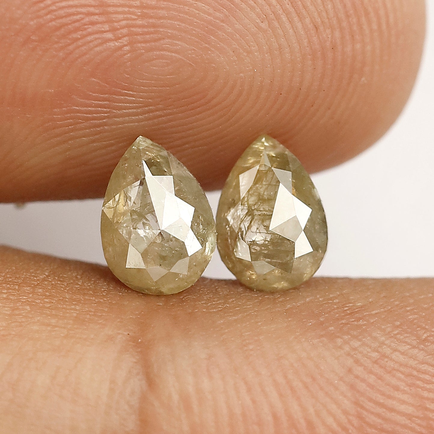 1.00 CT greenish brown pear diamond pair salt and pepper diamond for engagement earring