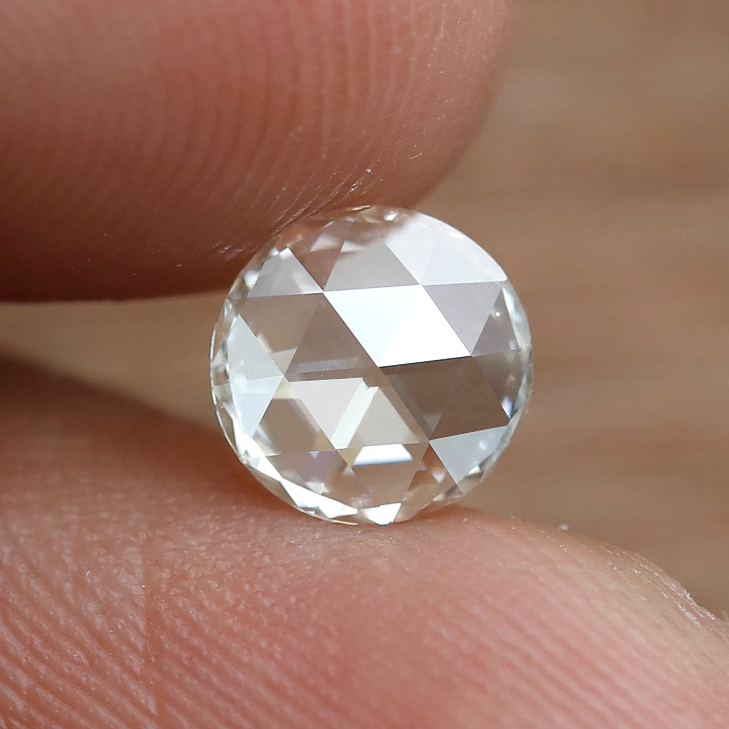 0.73 CT Light Yellow Round Shape Diamond, Natural VS1 Loose Rose cut Diamond For Making Women Ring