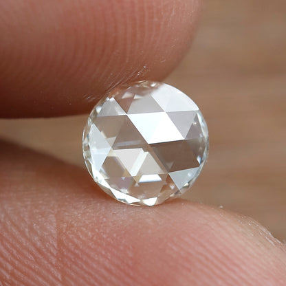 0.73 CT Light Yellow Round Shape Diamond, Natural VS1 Loose Rose cut Diamond For Making Women Ring