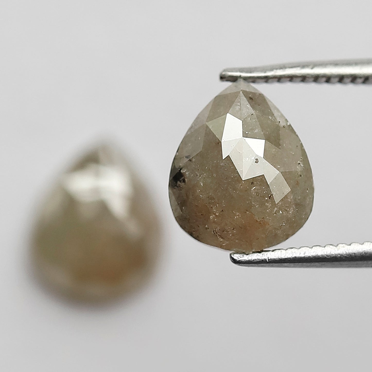 Pear Shape Pair 2.90 Ct Natural Grayish Yellow Rustic Diamonds | Loose Wedding Jewelry Stones
