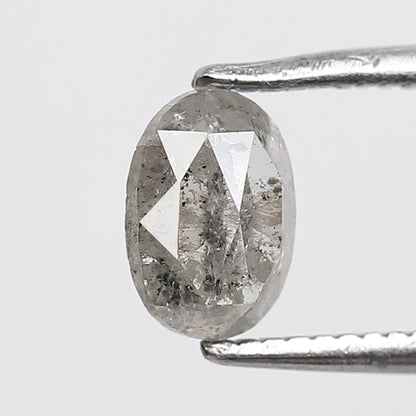 0.73 CT 6.50 MM Oval Salt and Pepper Diamond Gray Black Color Natural Loose Diamond