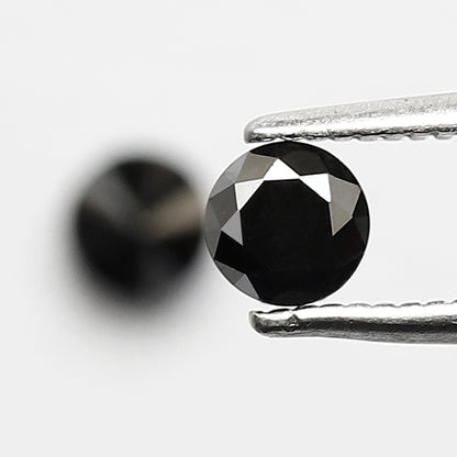 0.62 CT Twin Pair Of Heated Black 4.1 MM Full Cut Pointed Round Brilliant Cut Loose Diamond Perfect For Making Stud Handmade Earrings