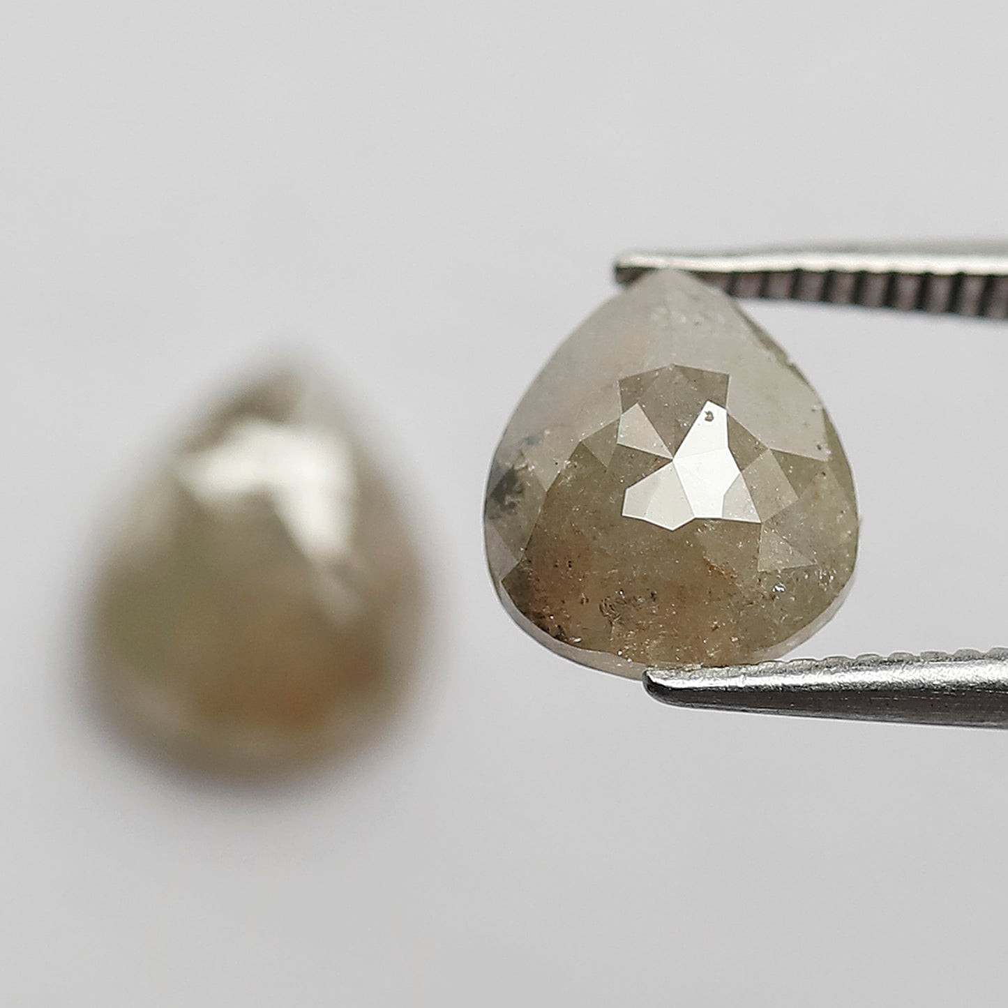 Pear Shape Pair 2.90 Ct Natural Grayish Yellow Rustic Diamonds | Loose Wedding Jewelry Stones