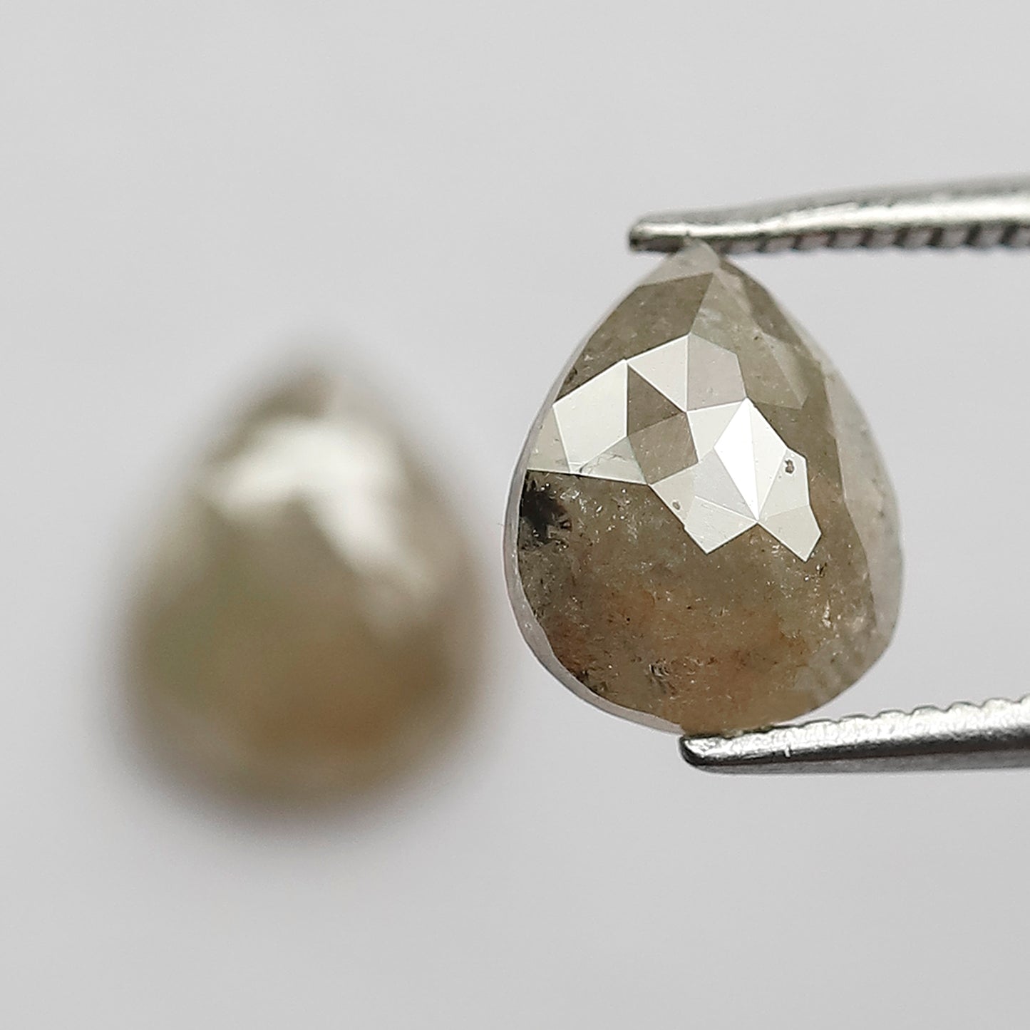 Pear Shape Pair 2.90 Ct Natural Grayish Yellow Rustic Diamonds | Loose Wedding Jewelry Stones