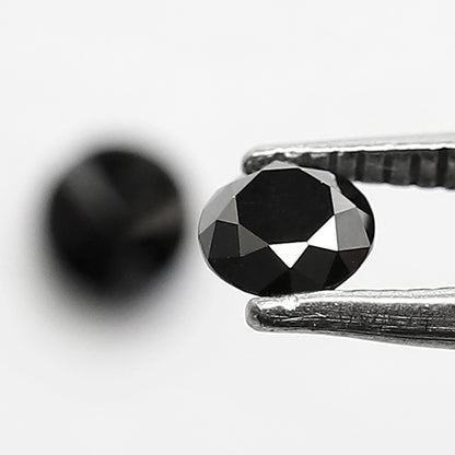 0.62 CT Twin Pair Of Heated Black 4.1 MM Full Cut Pointed Round Brilliant Cut Loose Diamond Perfect For Making Stud Handmade Earrings