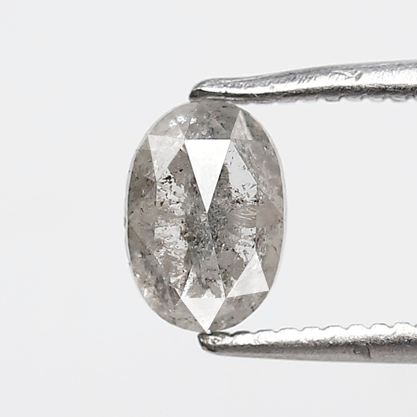 0.73 CT 6.50 MM Oval Salt and Pepper Diamond Gray Black Color Natural Loose Diamond