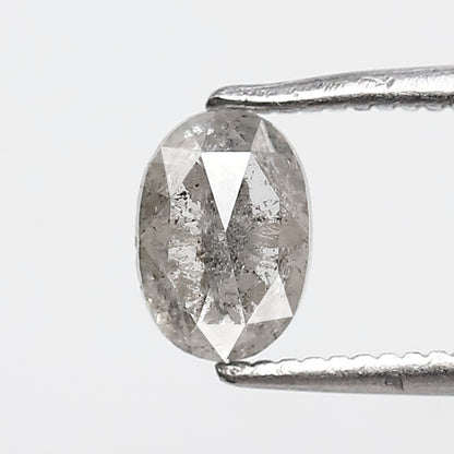 0.73 CT 6.50 MM Oval Salt and Pepper Diamond Gray Black Color Natural Loose Diamond